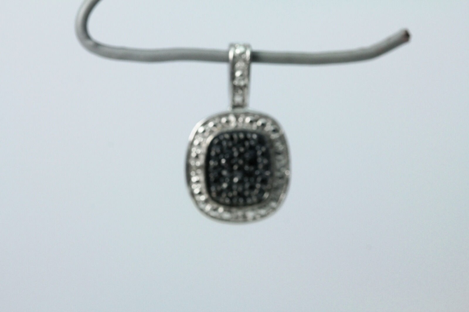 925 Sterling Silver Small Rectangular Diamond Chi… - image 2