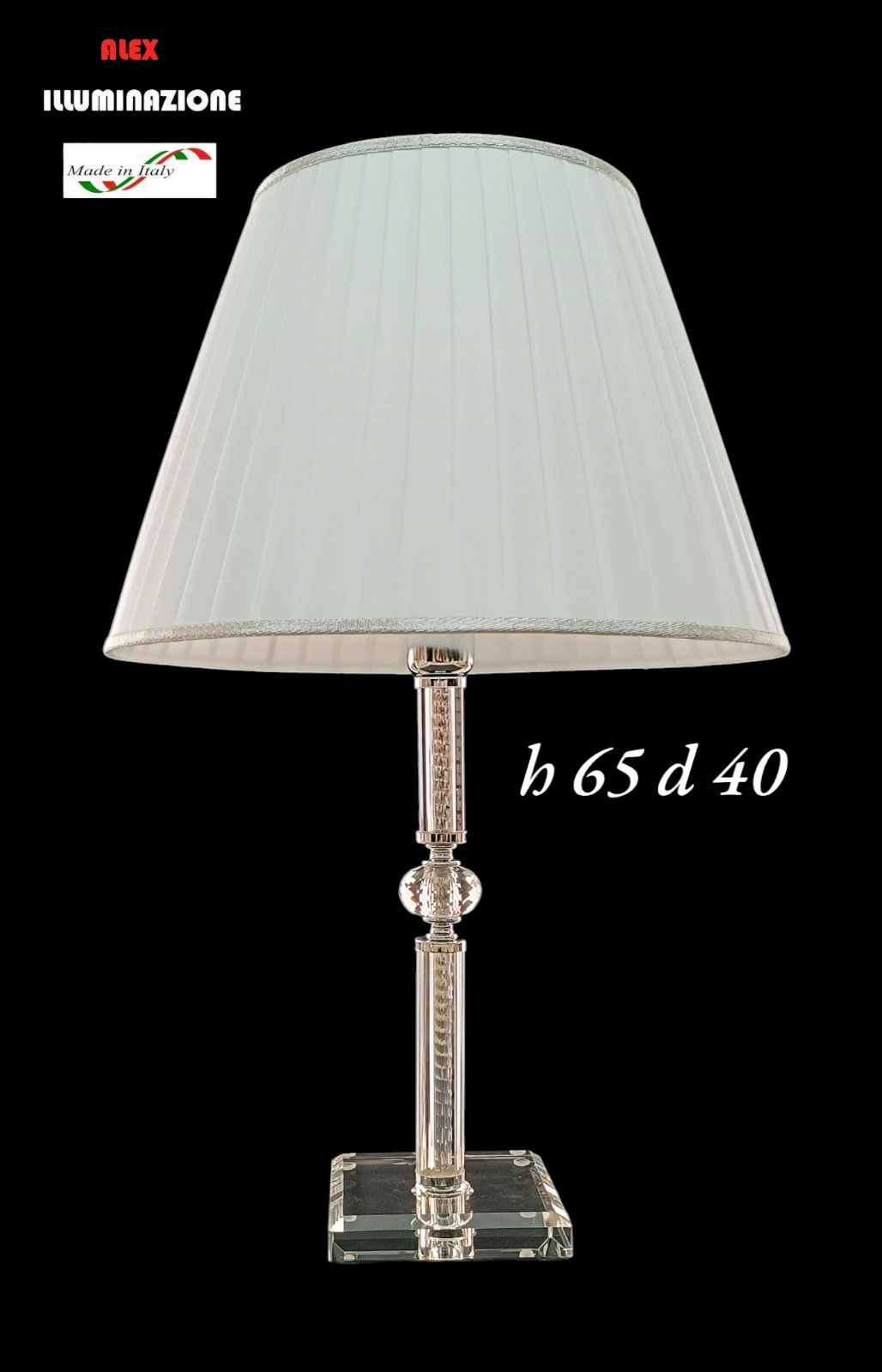 Offerta Lampada Tavolo Cristallo Fiore - Cromo Elegante 1 Luce