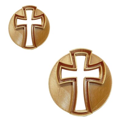 CROSS SET OF 2 SIZES CONCHA COOKIE CUTTERS MEXICAN SWEET BREAD STAMPS USA PR1823