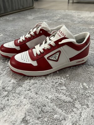 Prada Downtown Men's Sneakers EUC Red Size 36.5 | eBay