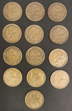 Set Of 13 Czechoslovakia 1 Koruna , coins All Different years, Communist CSR.