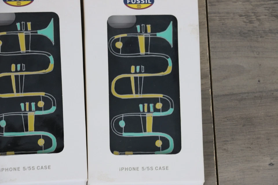 Lote Paquete Fossil iPhone 5/5S Funda Teléfono Ajustada Silicona Goma Trompeta Azul Marino Foto 4 de 4