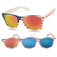 ShadyVEU Cool USA Mirrored July 4th Patriotic Pride American Flag Sunglasses