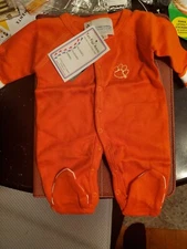CLEMSON TIGERS- Two Feet Ahead- NCAA- 100% Cotton Footee Creeper- Preemie -NWT