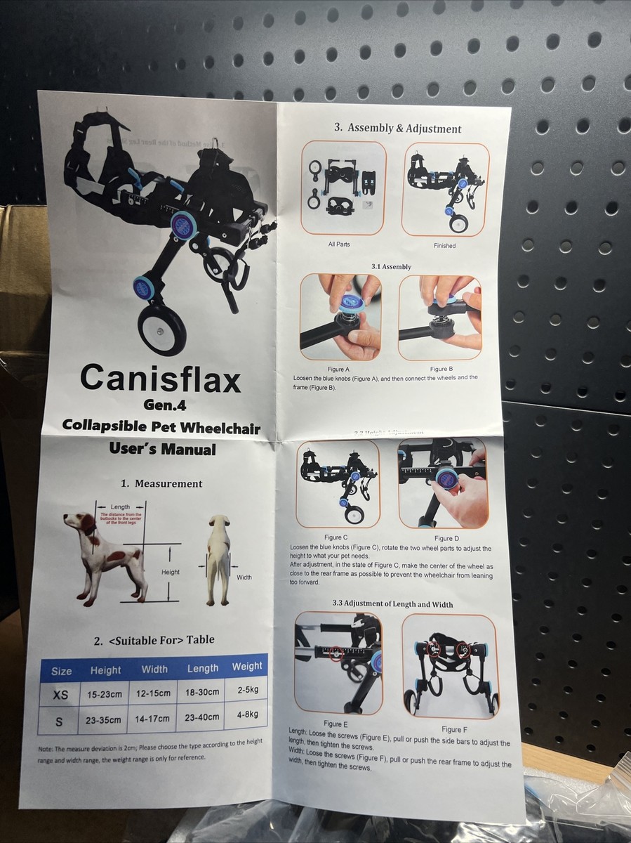 Samohui Gen 4 Collapsible Adjustable Pet Wheelchair Size XS Samohui Gen 4 Collapsible Adjustable Pet Wheelchair Size XS