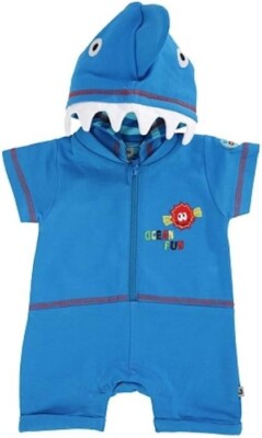 %% Jacky Baby Jacke Jungen Spieler Kapuze ''Ocean Fun'' Hai blau  Gr. 80 %%