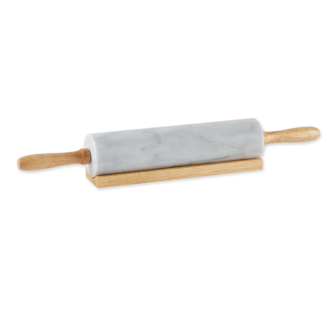 White Marble Rolling Pin and Stand
