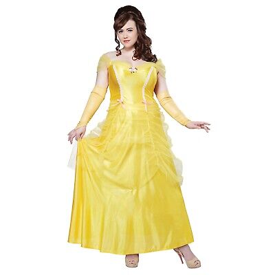 Classic Beauty Yellow Dress Adult Plus Costume - Yellow - Plus 1X Size ...