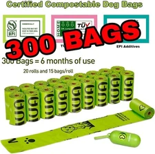 MUAMUA Biodegradable Dog Poop Bag 300 Counts - Dog Waste Bags with Dispenser, La