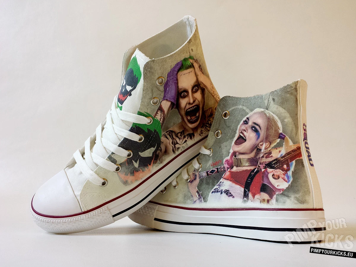 Squad, Harley Quinn, Custom Made Canvas Shoes |