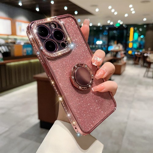 Phone Case For iPhone 15 Pro Max 14 13 12 11 Shockproof Diamond Bling Ring Stand - Picture 18 of 21
