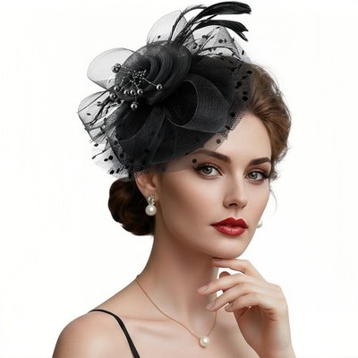 DRESHOW Fascinators Hats for Women Tea Party Hat Vintage Derby Pillbox Kentuc...