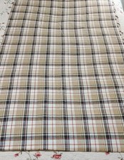Vintage Lightweight Flannel Fabric Remnant 3Yards 56" Wide Red Brown Large Plaid