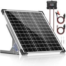 50W Solar Panel Kit 12V Trickle Charger w | 10A MPPT Controller & Mount Bracket