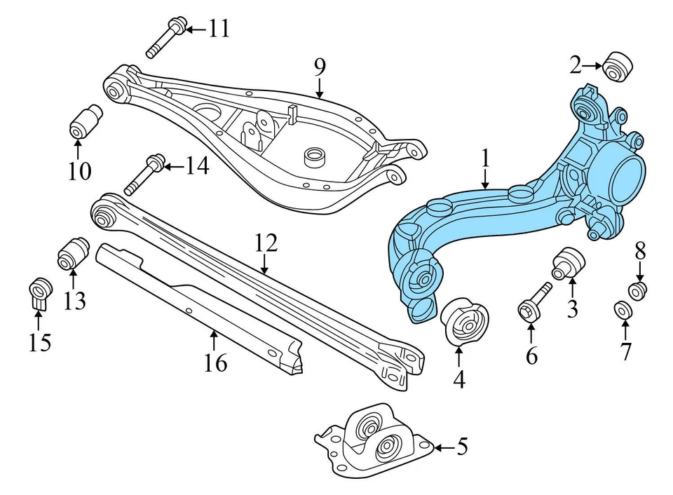 2003-2008 BMW Z4 - REAR LEFT Spindle Knuckle W/ Wheel Bearing 6774775 - Image 3 of 4