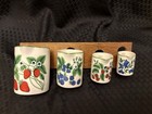 VTG Rare Berry Measuring Cups With Original Wood Holder *read* — photo 1