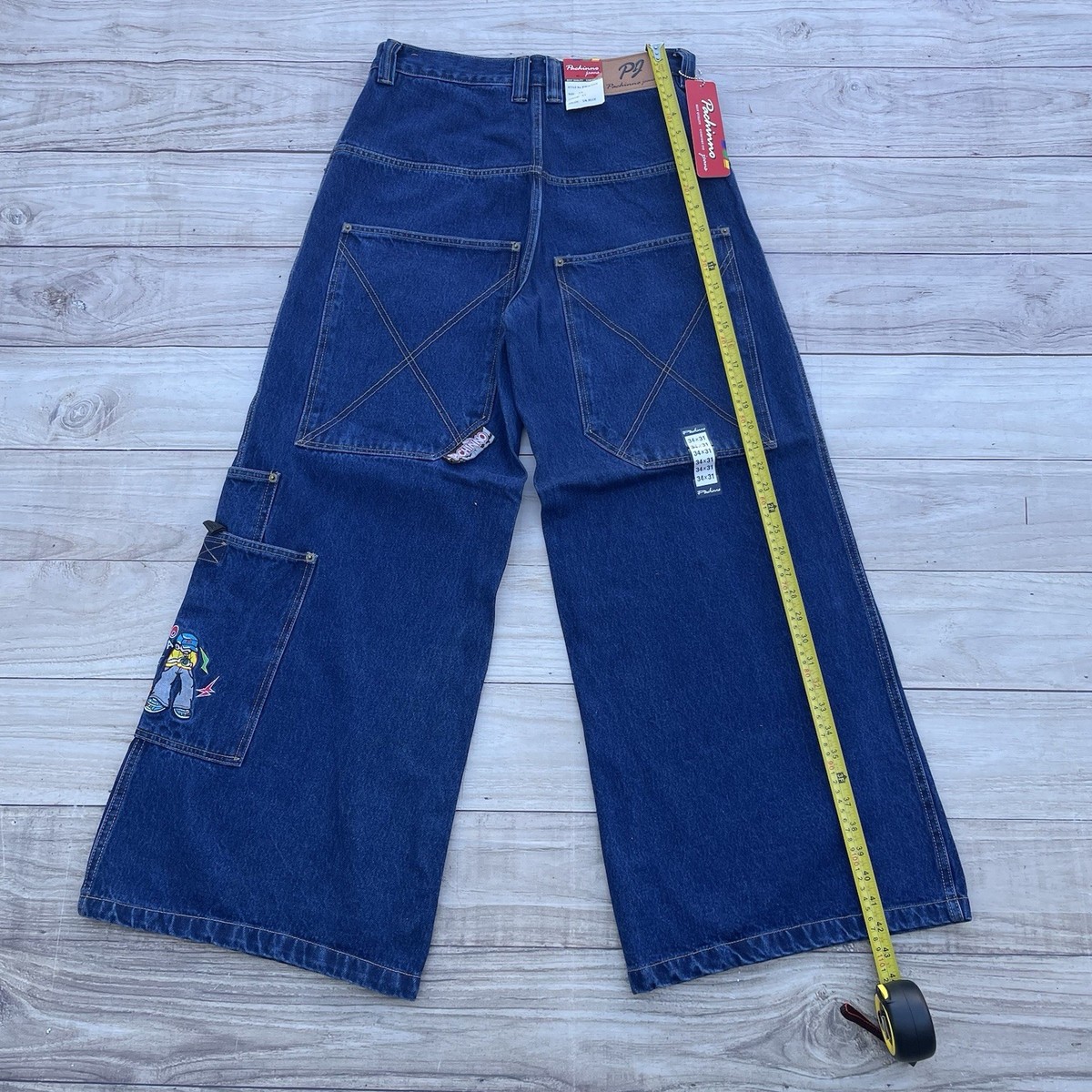 VTG Pachinno Wide Leg Baggy Y2K Skate Blue Jeans Hip Hop JNCO