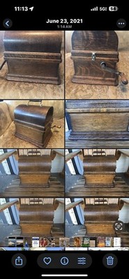 Edison Phonographs Fireside Combination Type with Original Horn Nameplate