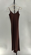 Quince Washable Stretch Silk Maternity Slip Dress Hot Fudge Basic Sleeved XS