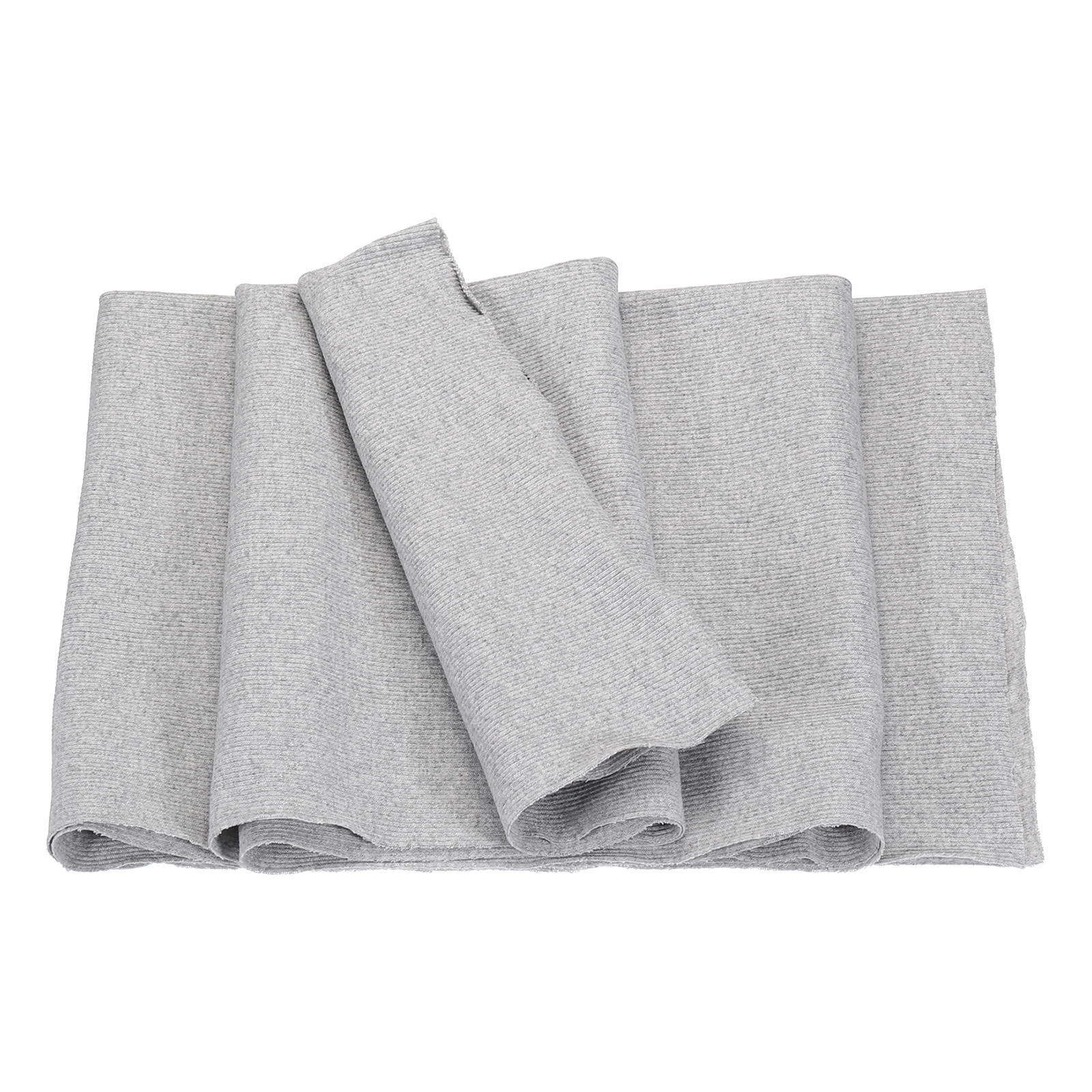 50cm x 1.2m Elastic Cuffs Ribbed Trim Cotton Fabric Knitted Stretch Band Grey