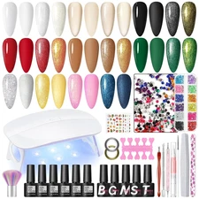 Gel Nail Polish Kit With UV Lamp Light Manicure Tool Set Tools for Women