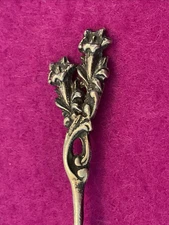 Lily Flowers on Demitasse 800 Silver Spoon (Sterling = 925)
