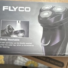 Flyco FS372US 3 Head Rotary Facial Shaver Body Washable Black for Men