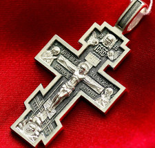 Classic Men Russian Orthodox Prayer Body Cross handmade Silver 925 Blessed