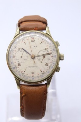 VINTAGE TITUS CHRONOGRAPH SUISSE ANTIMAGNETIC LANDERON 17J SWISS MENS WATCH