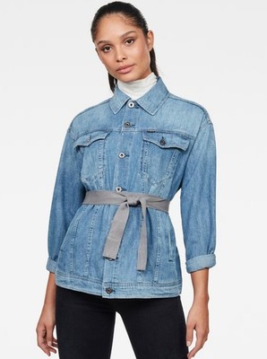 G-Star Damen Jeans Jacke Oversized 3301 Real Boyfriend Jkt, Blau faded orion, L