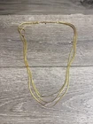 Gold Tone Multi Strand Chain Necklace 3 Strand 32” Costume Jewelry Vintage