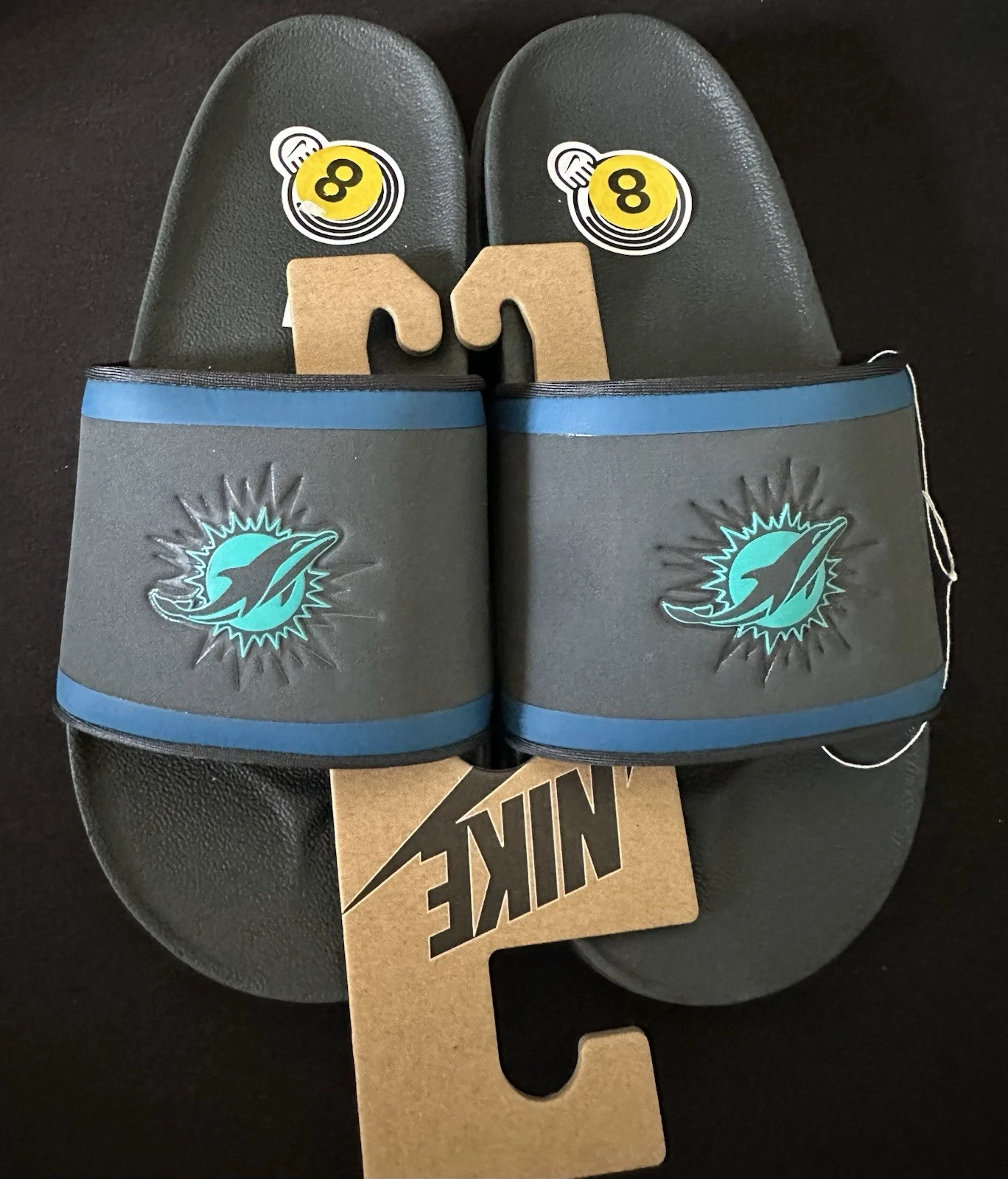 NIKE OFFCOURT SLIDE MIAMI DELFINI "SANDALI" NERO T VERDE TAGLIA 8 DD0520 002