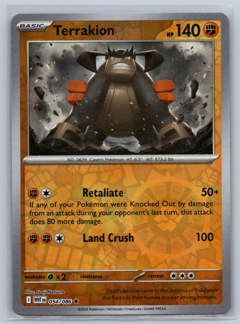 Terrakion 054/086 Reverse Holo SV: White Flare NM Rare