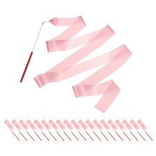 20 Pcs Dance Ribbons, 78.7" Gymnastics Ribbon Streamers, Light Pink