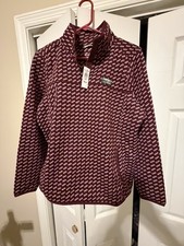 LL Bean Sweater Fleece Pullover Misses 1/4 Snap Size Large NWT women's