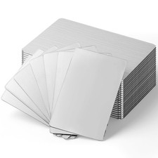 50 Pcs 304 Stainless Steel Metal Business Cards Blanks, 0.5 mm Thickness Stee...