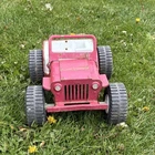 Tonka Vintage Pressed Steel Jeep Car Red & White Diecast Toy Vehicle
