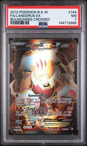 2012 POKEMON B&W BOUNDARIES CROSSED #144 FULL ART/LANDORUS EX PSA 7