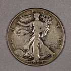 1929-D "Liberty Walking" SILVER Fifty-Cent Coin, Fine Condition