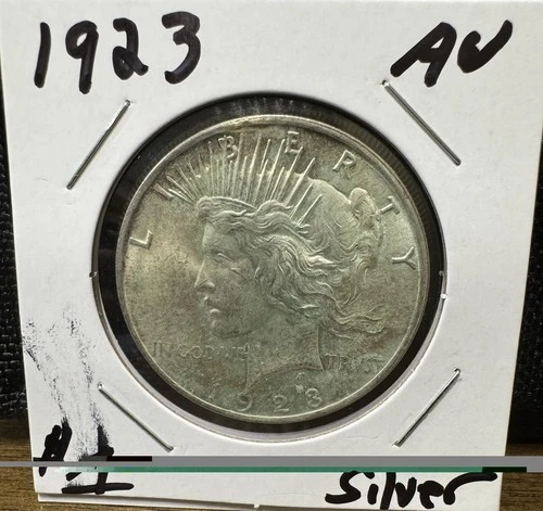 1923 Peace Silver Dollar $1 - Philadelphia Mint AU Free Shipping