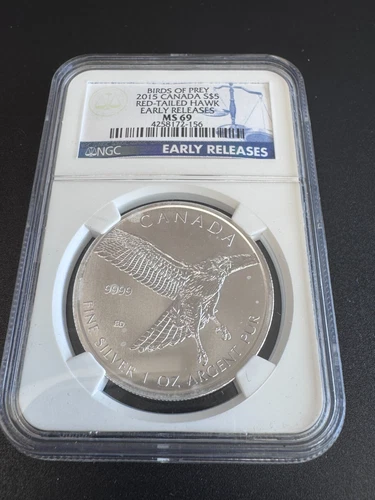 2015 Canada S$5 NGC MS69 Red Tailed Hawk Birds of Prey Early Release