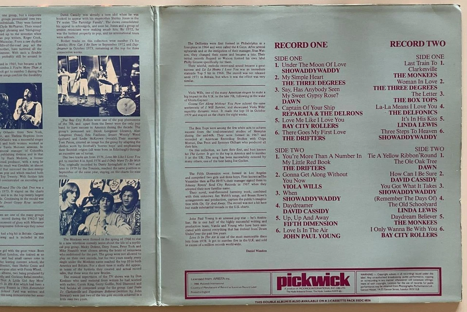 Star Power dbl LP EX Pickwick UK Pop Rock Bay City Rollers Monkees Showaddywaddy - Imagem 4 de 4
