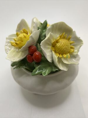 handmade Radnor bone china HB Staffordshire England sunflowers sculpture
