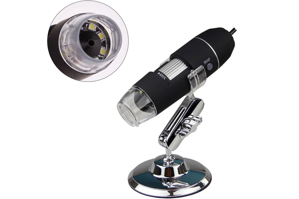 MICROSCOPIO DIGITALE USB 1000X REGOLABILE ENDOSCOPIO LENTE DI INGRANDIMENTO CON  - Immagine 3 di 3