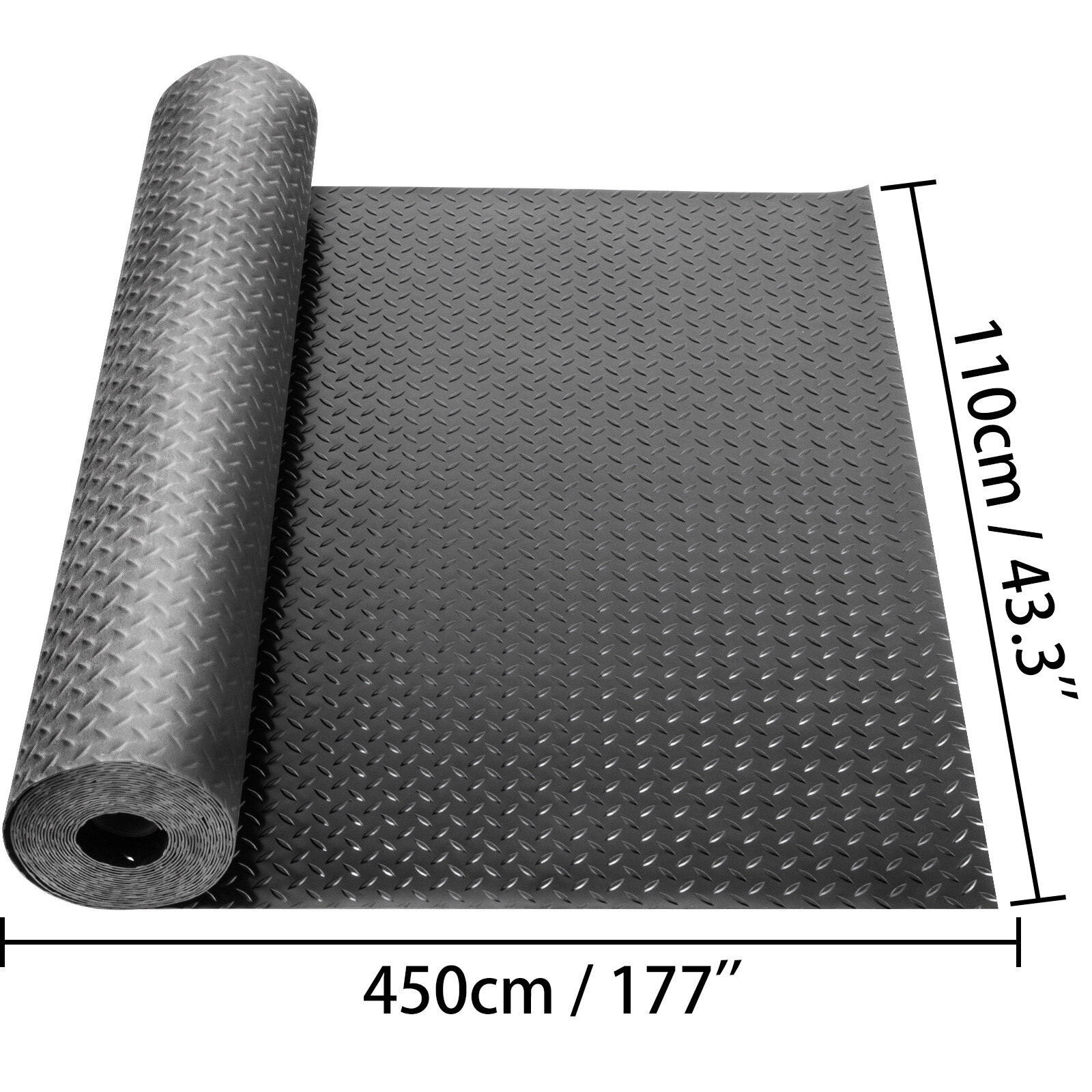 VEVOR Garage Floor Mat Diamond Plate Vinyl 2x Flooring Rolls NonSlip