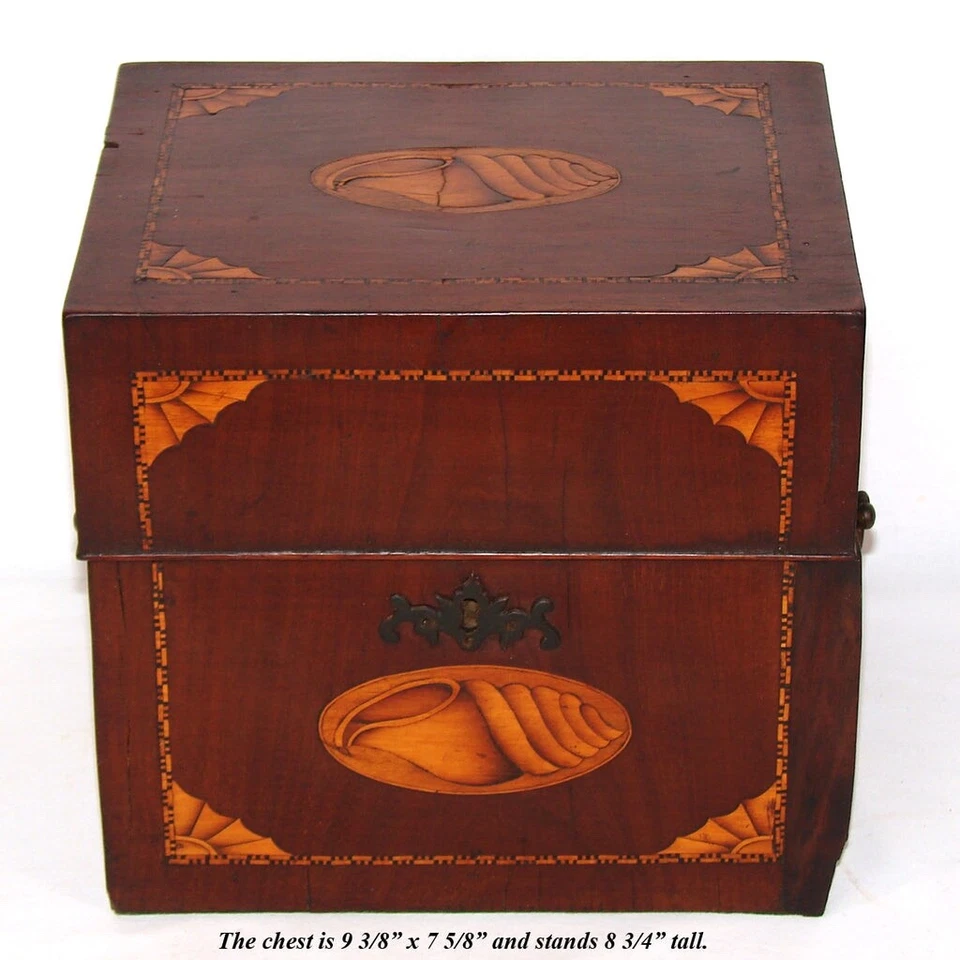 Superb c.1830 Ship Captain's Tantalus, Complete French or Dutch Marquetry Chest - Image 3 of 4