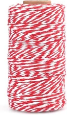 Jijacraft Red and White Twine String, 328 Feet Christmas Bakers Twine String, 2