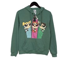 NWT The Powerpuff Girls Graphic Print Pullover Hoodie Women  s Large Green