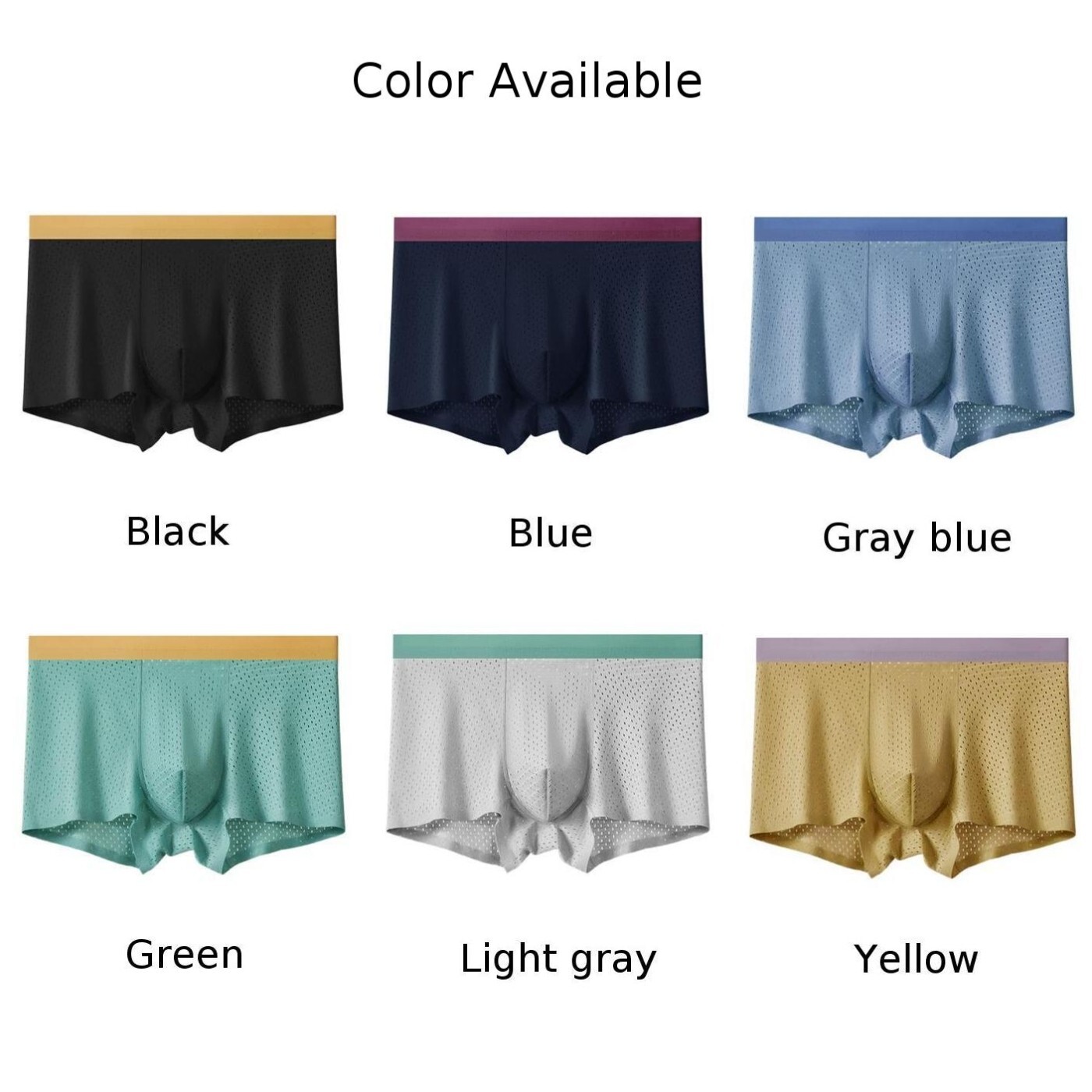 Comfortable Fit Men's Soft Ice Silk Low Waist Boxer Briefs Underwear