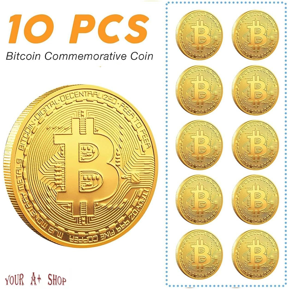 How Much Is A Real Bitcoin Coin Worth 12 Physical Bitcoin Commemorative  Coins - Gold Plated Collectible Set In Acrylic Case Bitcoin Coins  Collectible